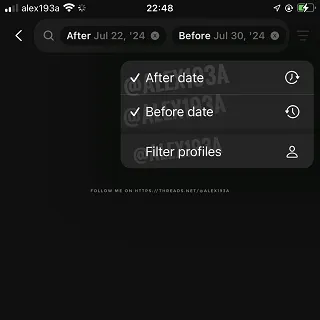 Threads search filters