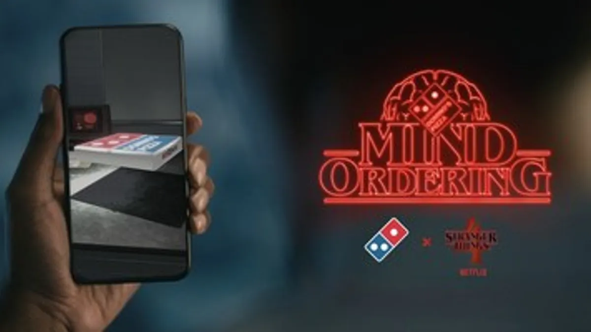 Domino's mind-ordering app promoting Stranger Things fourth season. Retrieved by Marketing Dive on May 16, 2022