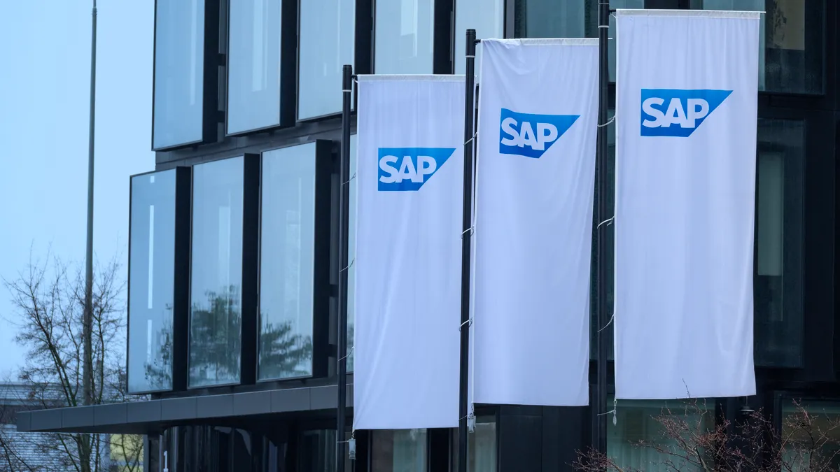 SAP SE enterprise software development company building in Frankfurt, Germany on February 08, 2024.