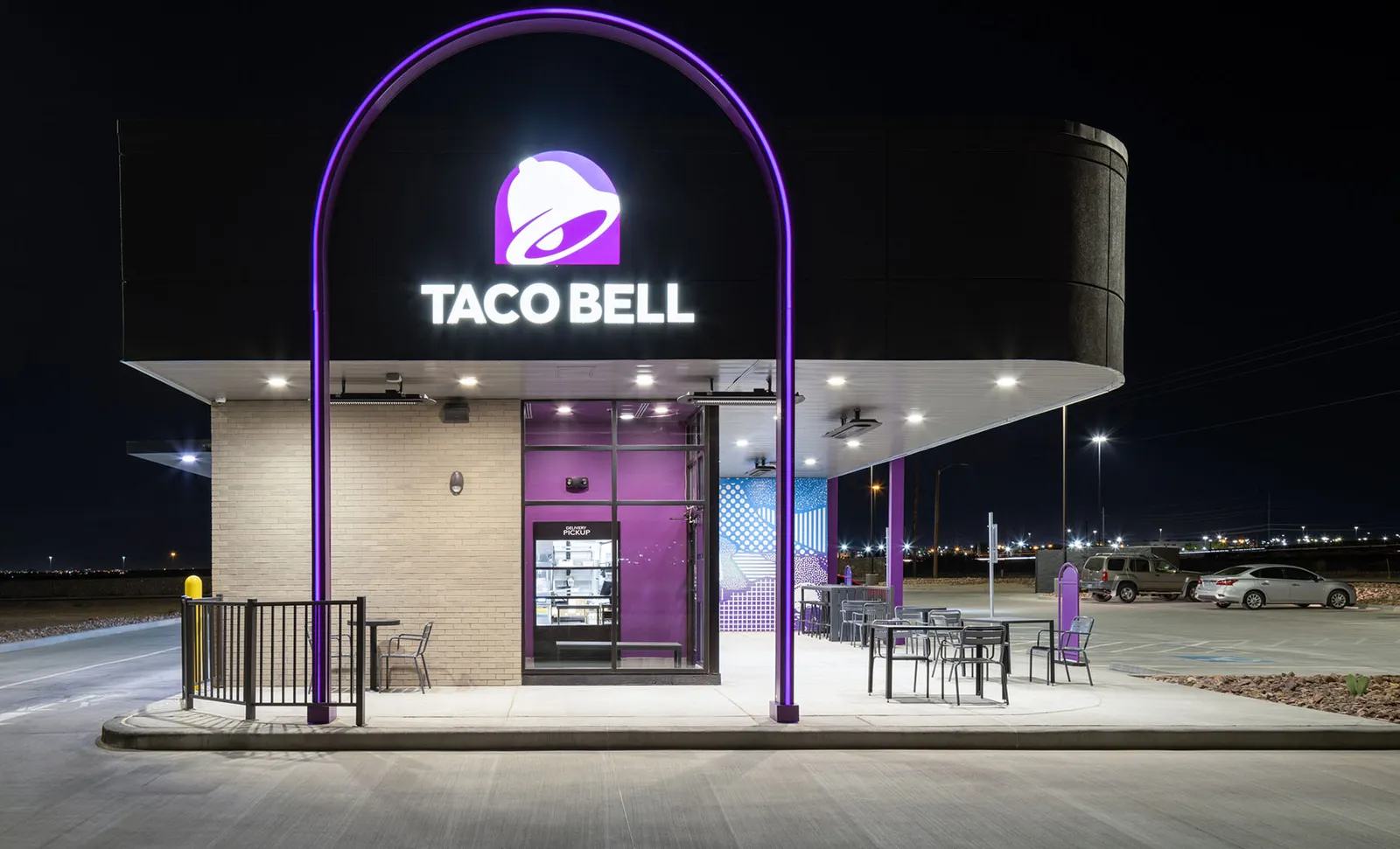 Taco Bell is testing a new design for its Go Mobile stores, pictured here.