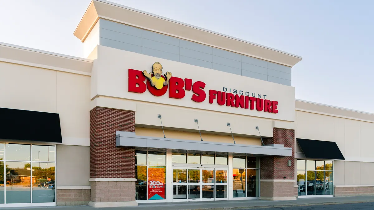The facade of a Bob's Discount Furniture store.
