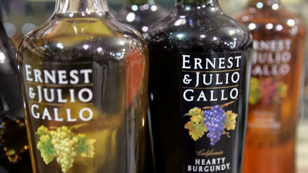 Two bottles of Ernest & Gallo wine are pictured.