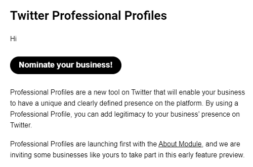 Twitter Professional Profiles email