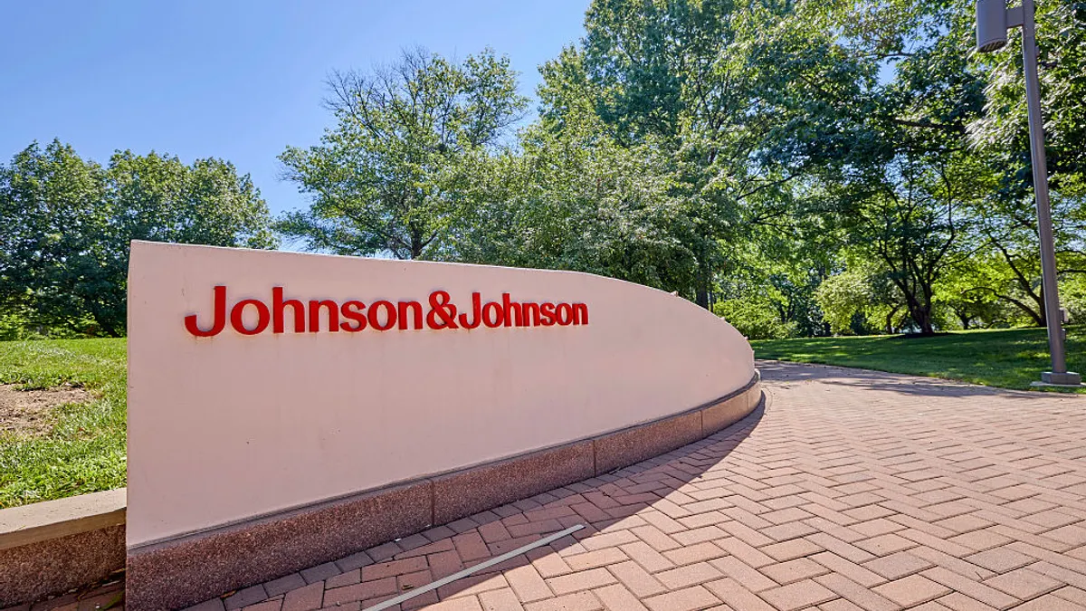 Johnson & Johnson sign outside the company’s world headquarters.