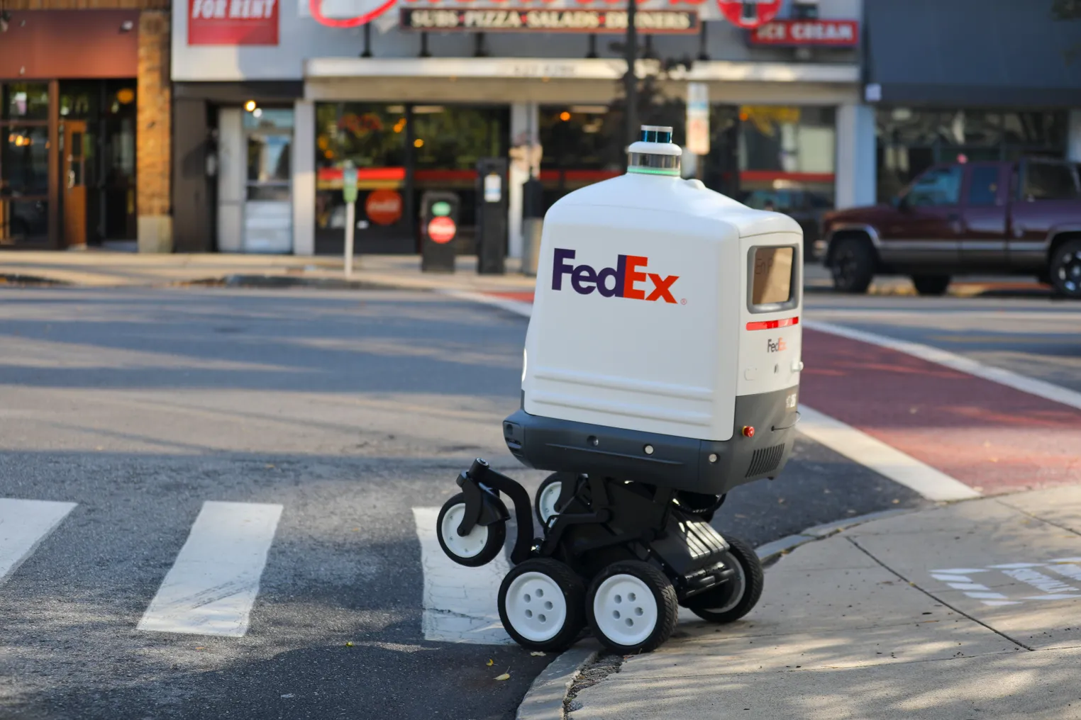 A photo of FedEx's roxo delivery robot shared with us OCt. 2020