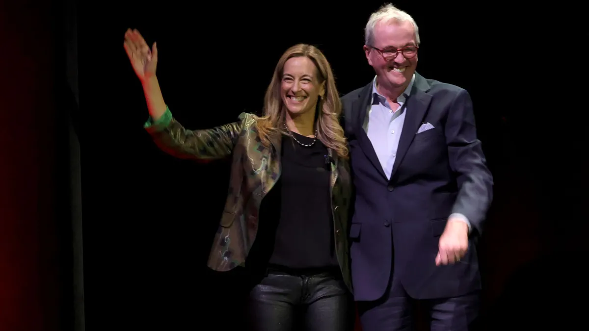 New Jersey Governor-elect Mikie Sherrill and New Jersey Governor Phil Murphy