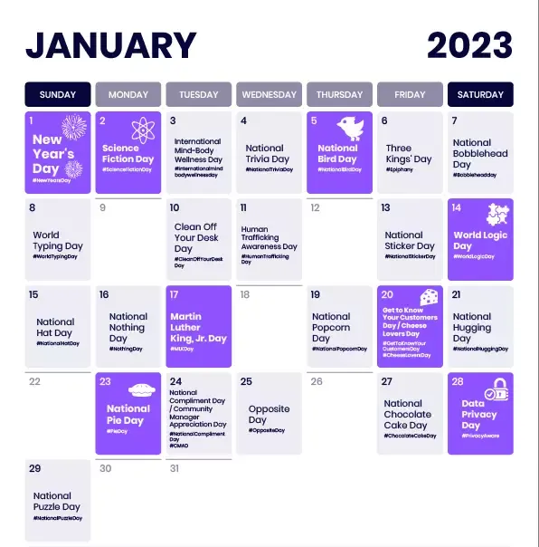 Statusbrew holiday planner