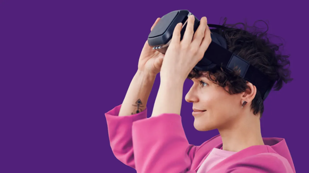 Woman wearing VR set