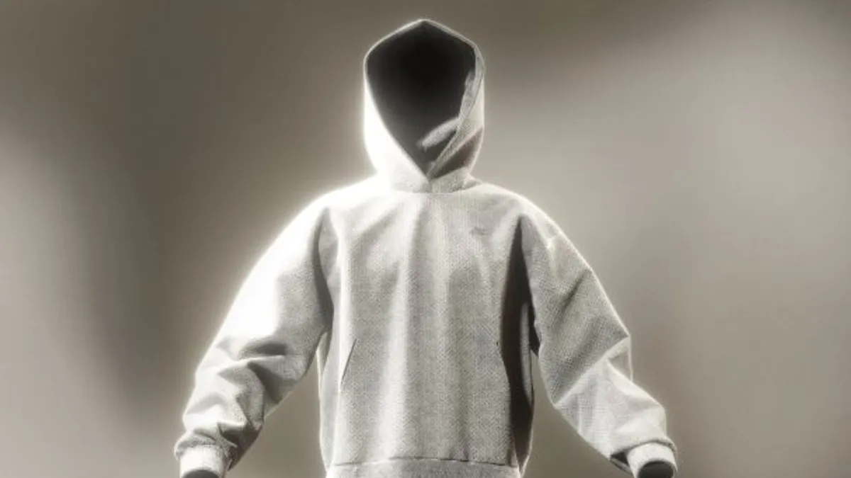 A grey hoodie made of Nike's new Forward material.