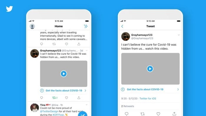 Twitter COVID-19 misinformation label