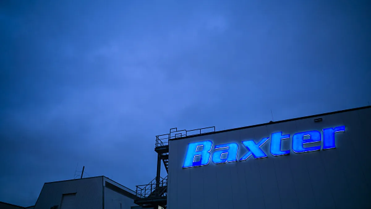 A view of Baxter International's production facility in the state of North-Rhine Wetsphalia on January 15, 2021 in Halle, Germany.