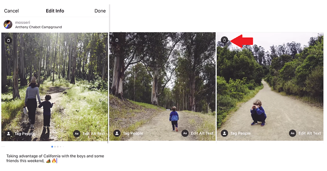 Instagram Carousel delete