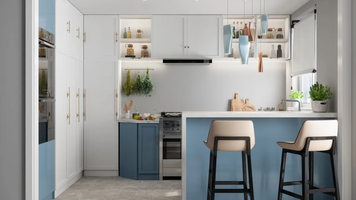 A small kitchen in an apartment.