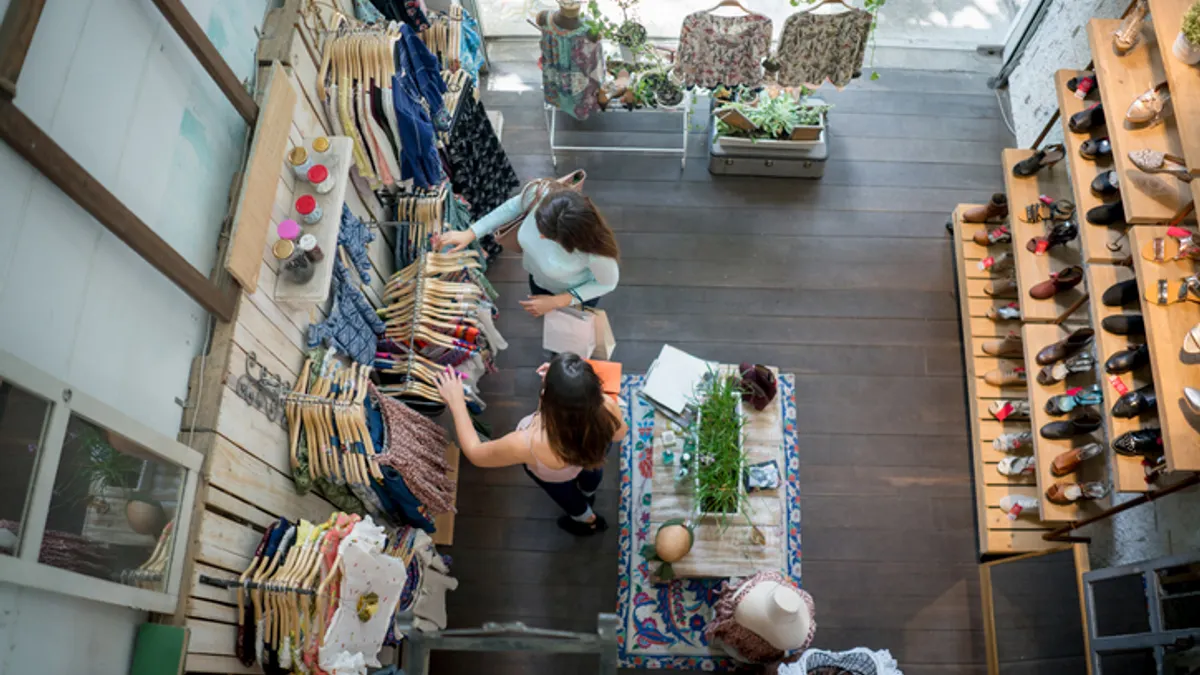 Overhead view of a retail location