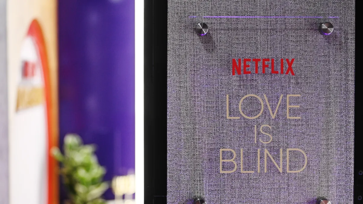 Netflix's first Love is Blind Live Reunion brought the iconic pods to Union Square In New York City on April 4, 2023 in New York City.