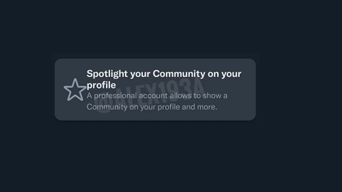 Twitter Communities button for brand profiles