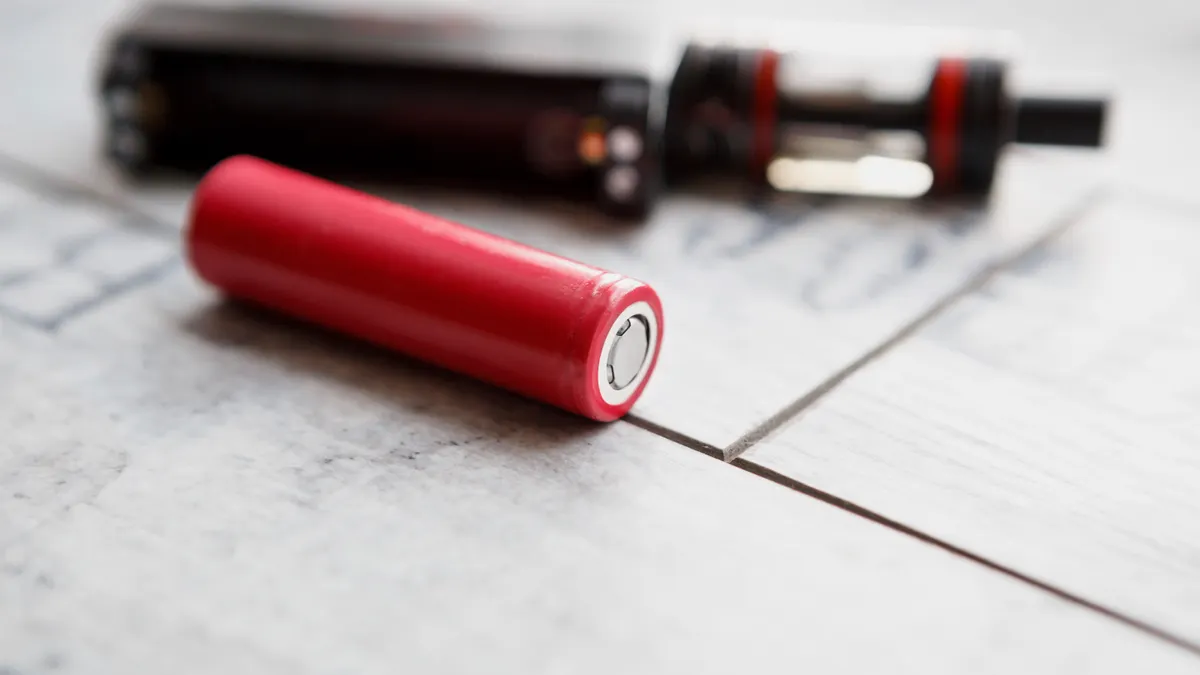 Lithium-ion 18650 battery, commonly used in vape devices