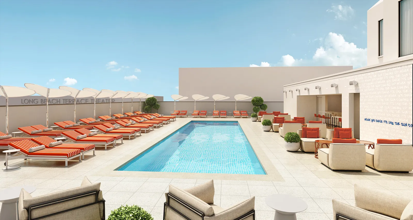 A rendering of the pool at Fairmont The Breakers.