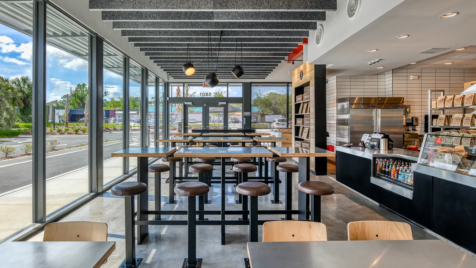 Concept image of the interior of Chipotle's more sustainable restaurants.