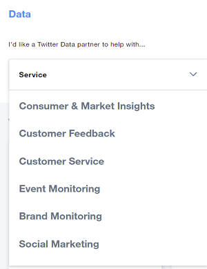 Twitter Partner Program categories