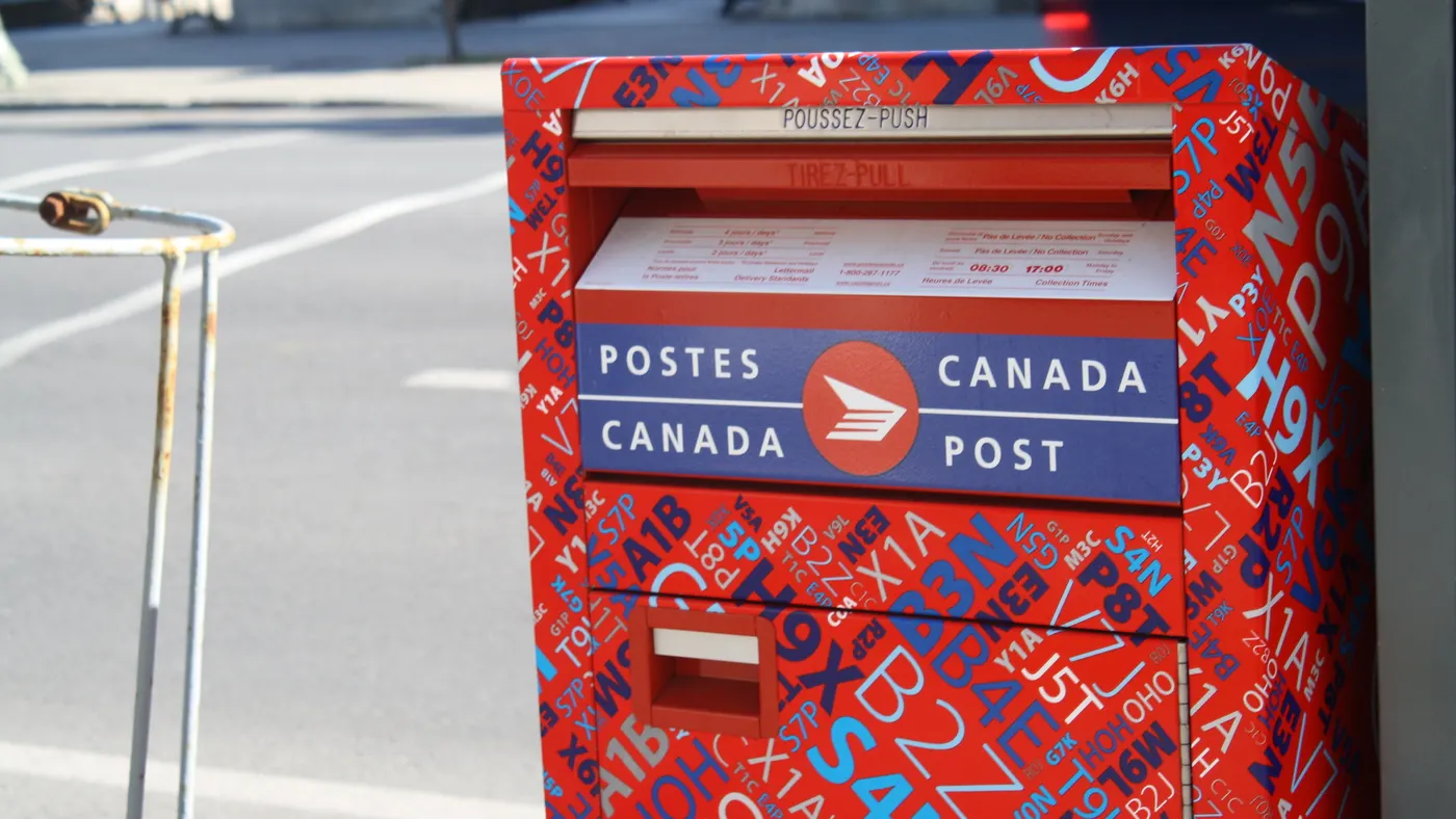A Canada Post mailbox.