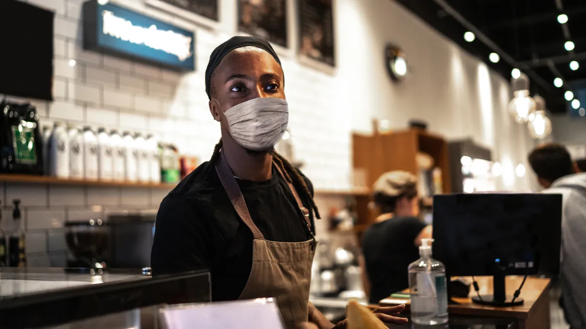 Black waiter, restaurant