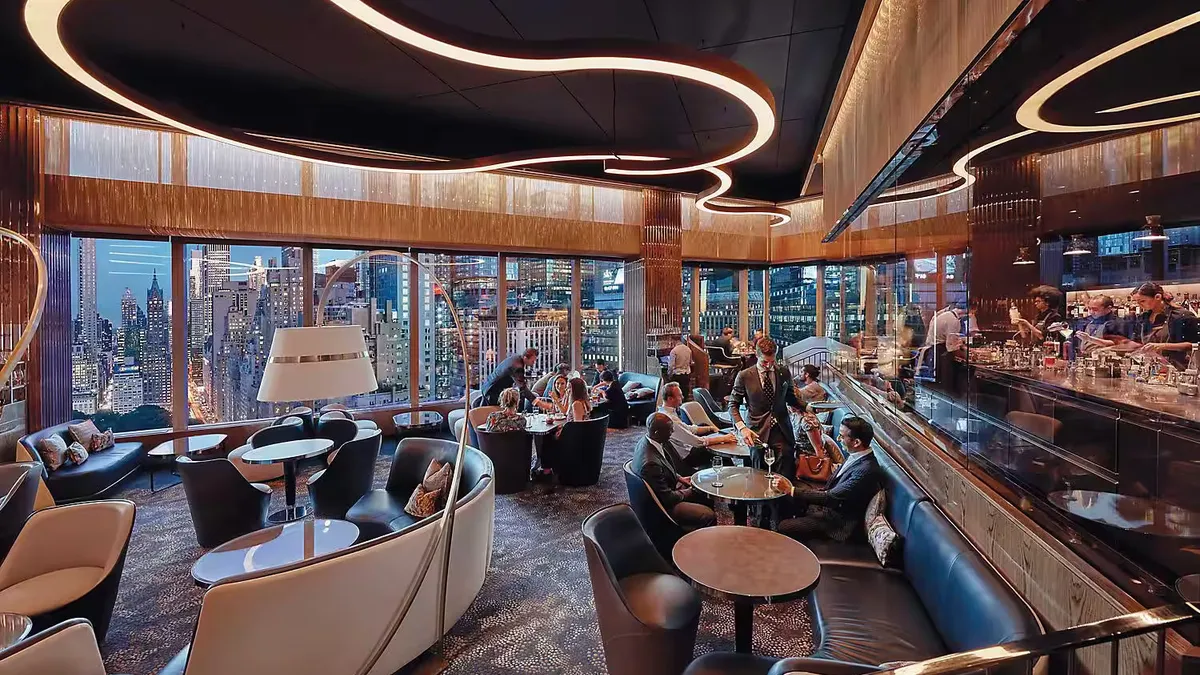 A photo of the Mandarin Oriental New York's MO Lounge.