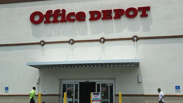 The outside of an Office Depot store.