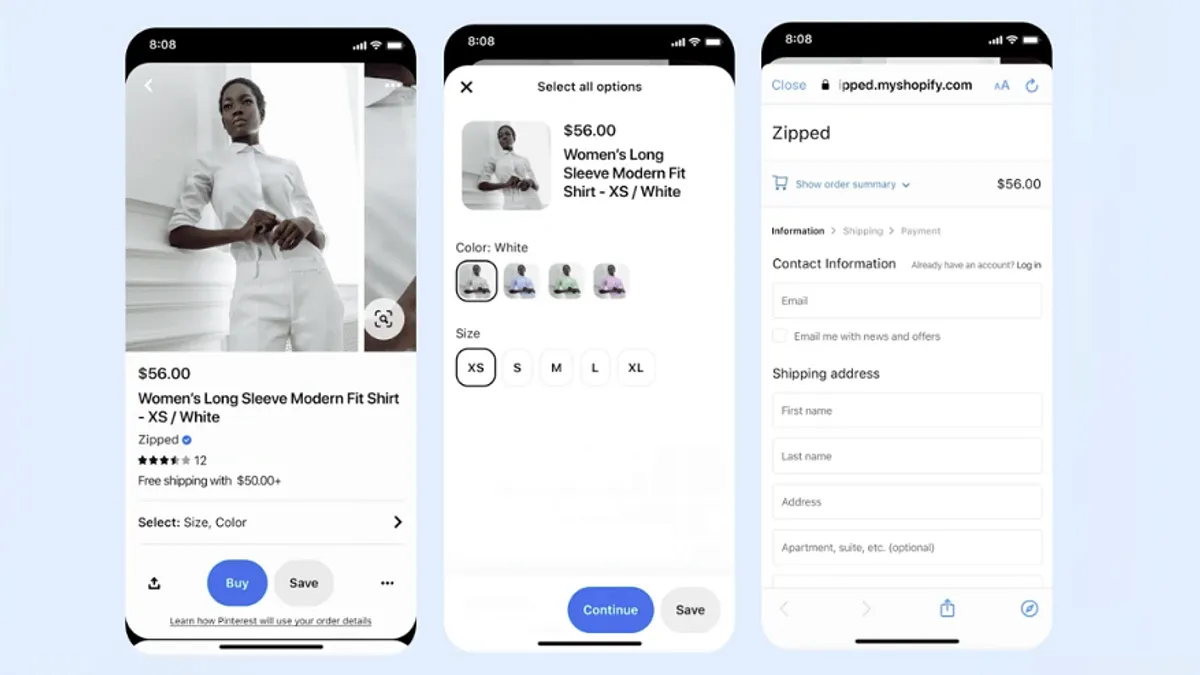 Pinterest Hosted Checkout