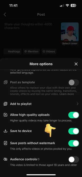 TikTok save without watermark