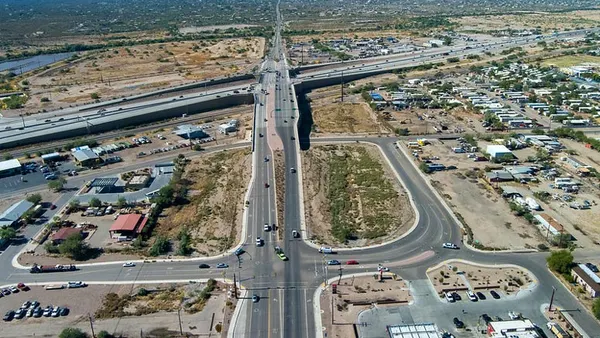 Aerial view of I-10 in Tucson, Ariz.