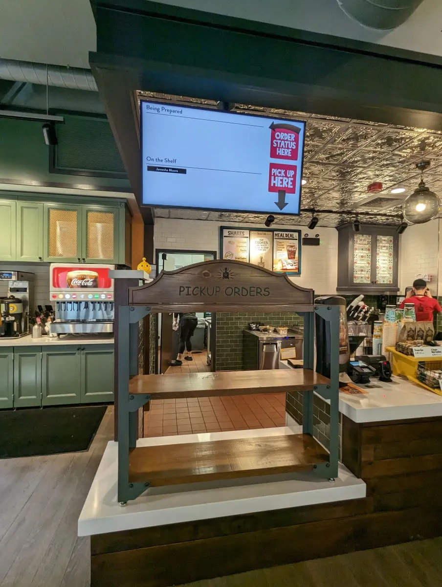 The digital pickup shelf within Potbelly&#x27;s latest prototype.