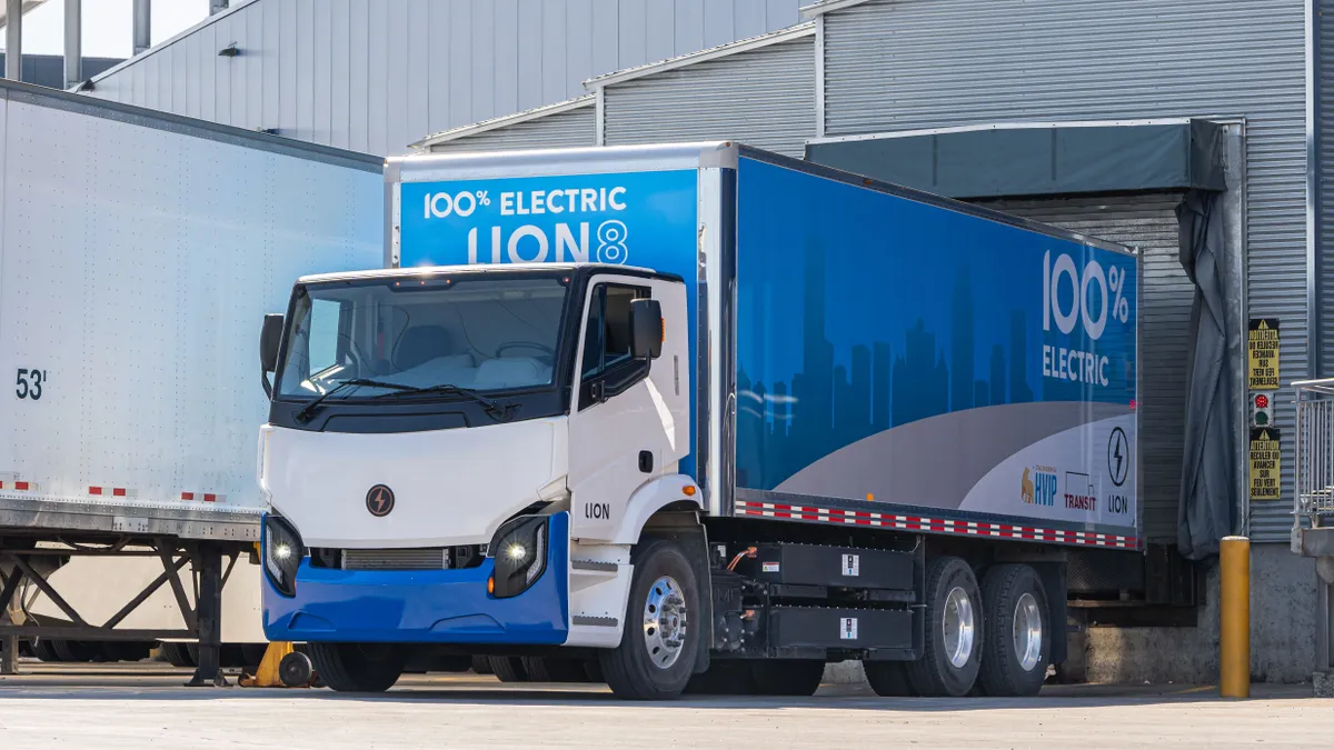 A Lion Electric reefer truck.