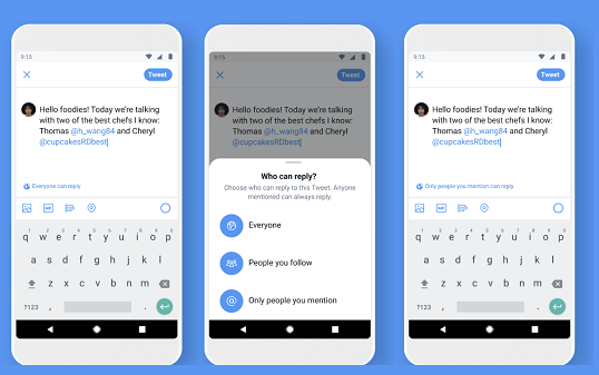 Tweet reply controls
