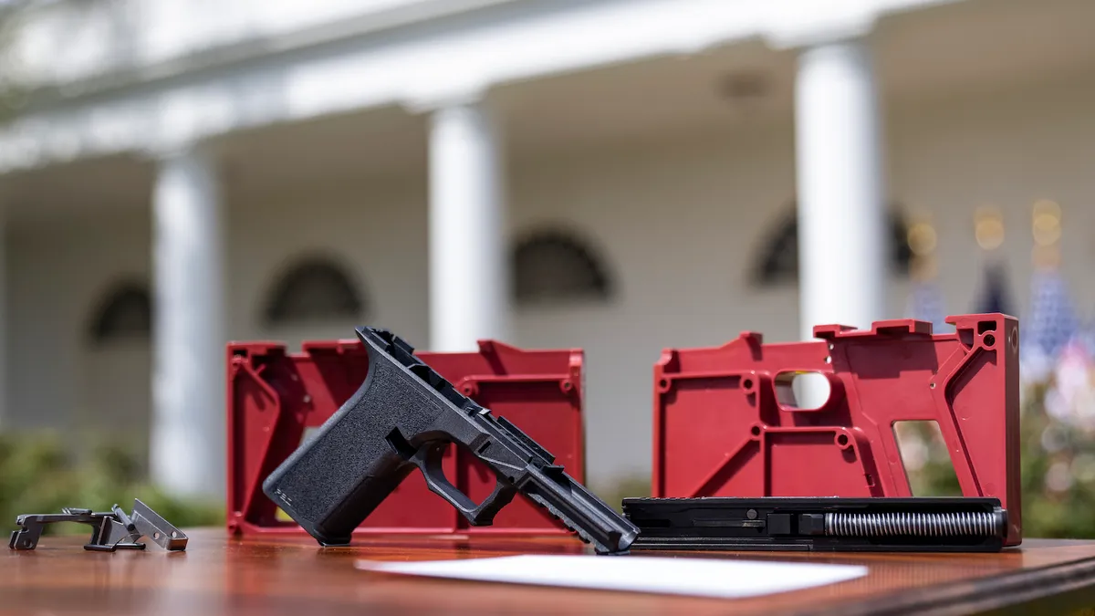 A ghost gun kit is displayed