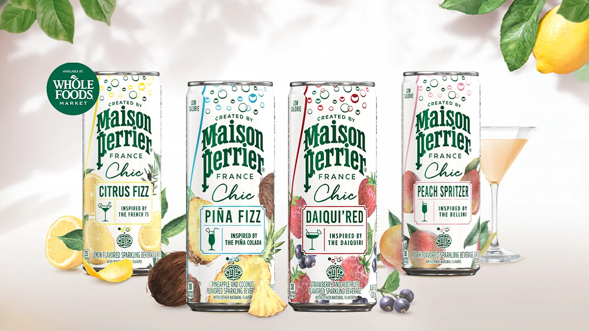 Cans of Maison Perrier line of sparkling non-alcoholic cocktails to US