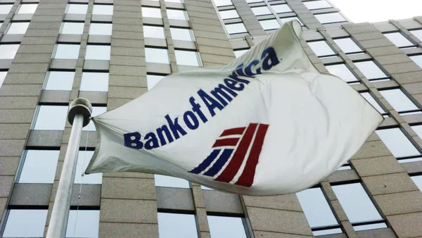 bank of america flag waving in Charlotte