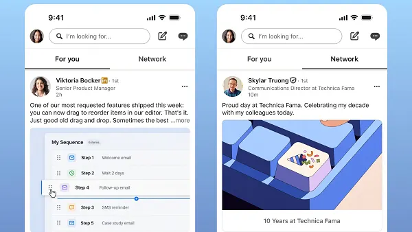 LinkedIn Network feed