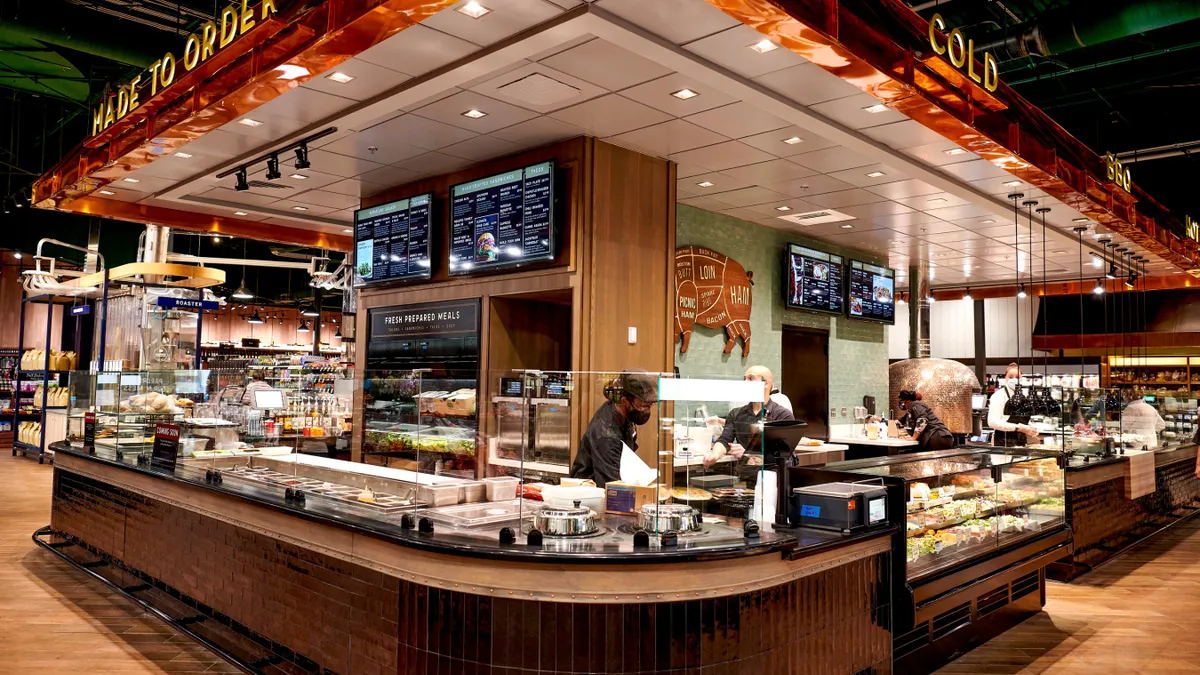 Prepared foods station at The Fresh Market's flagship store in Greensboro, North Carolina