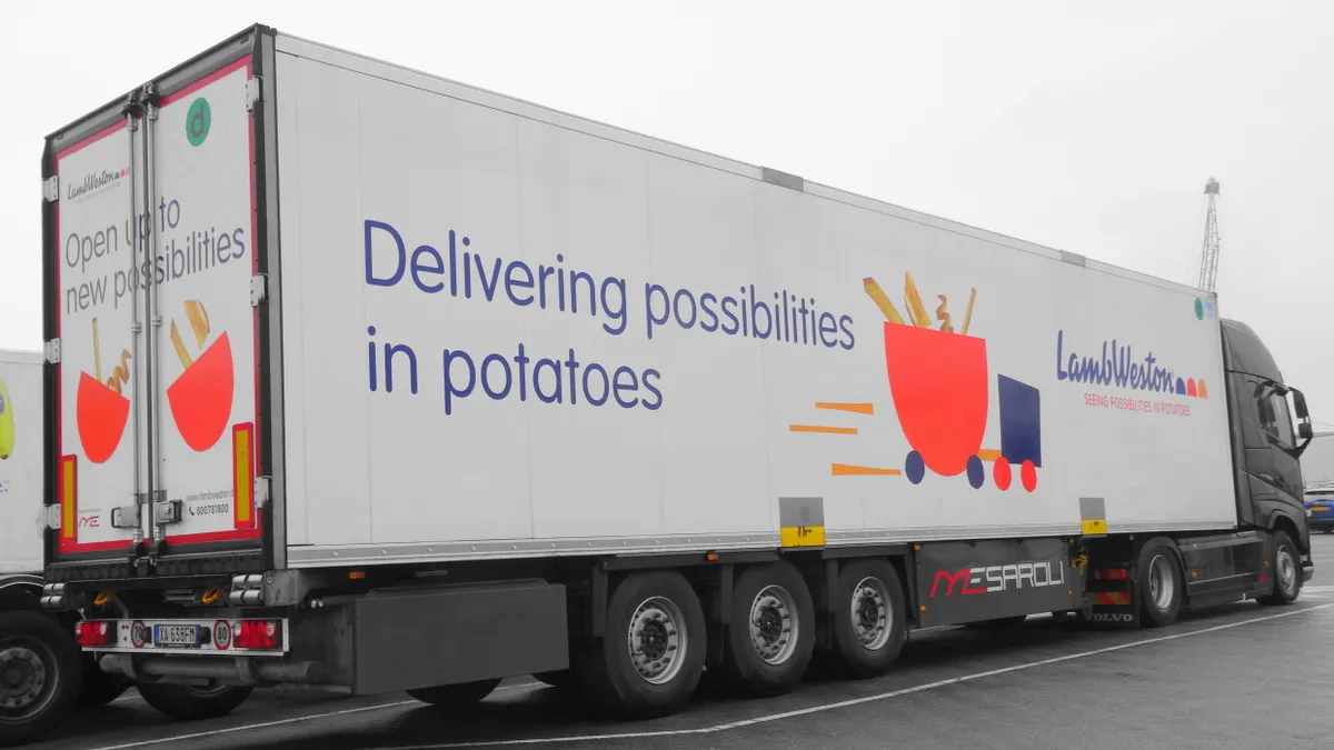 A freight truck for potatoes.