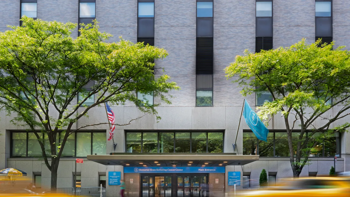 The front entrance view of a Memorial Sloan Kettering institution