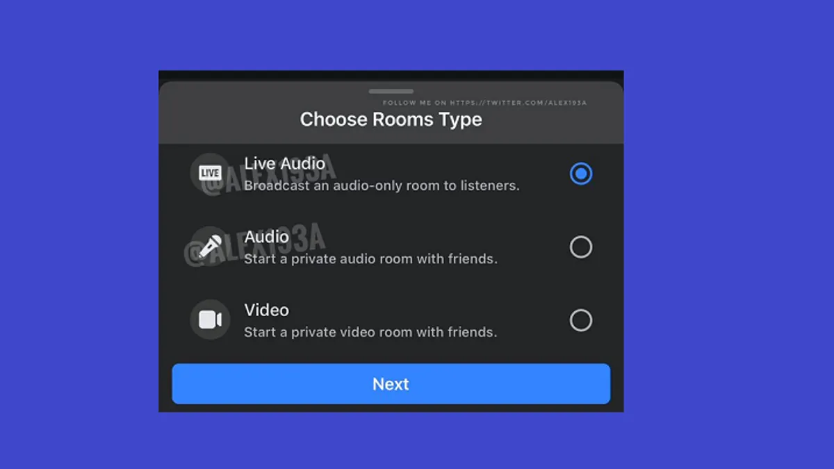 Facebook audio rooms