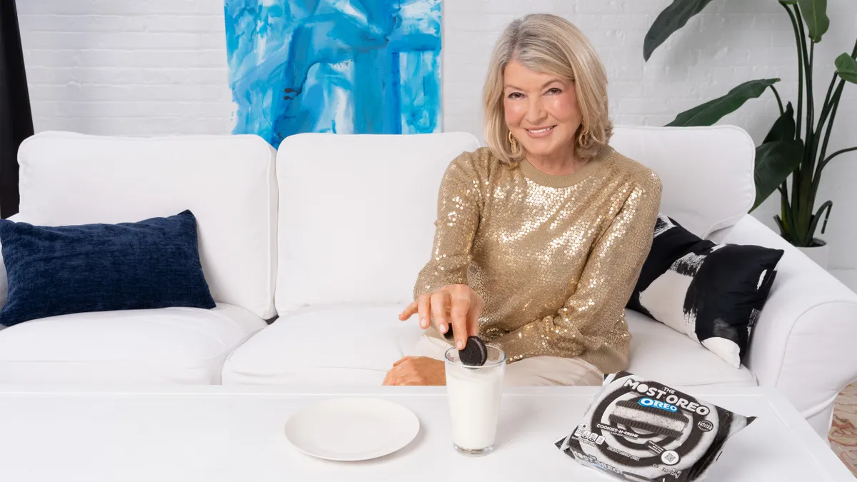 Martha Stewart in a campaign image for Oreo promoting its Oreoverse metaverse activation.