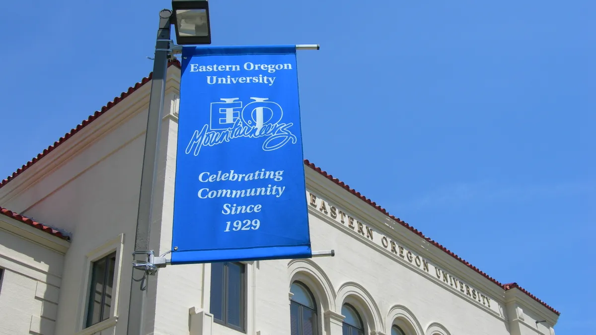 Sign outside building on Eastern Oregon University campus