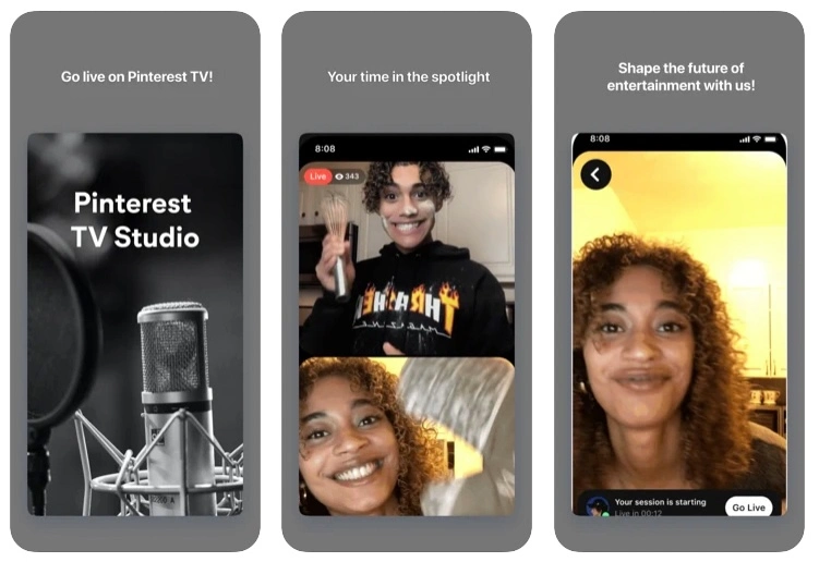 Pinterest TV Studio app