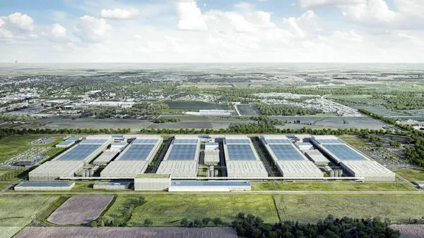 Rendering of VW PowerCo battery cell plant in St. Thomas, Ontario, Canada.