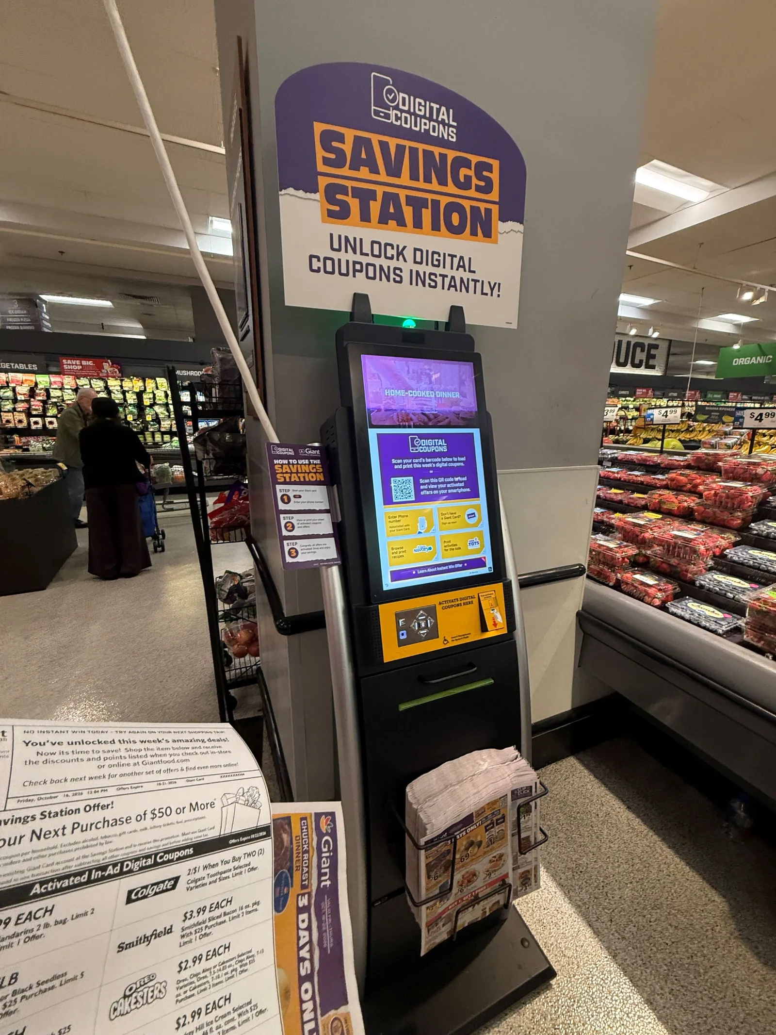 A savings kiosk in a store.