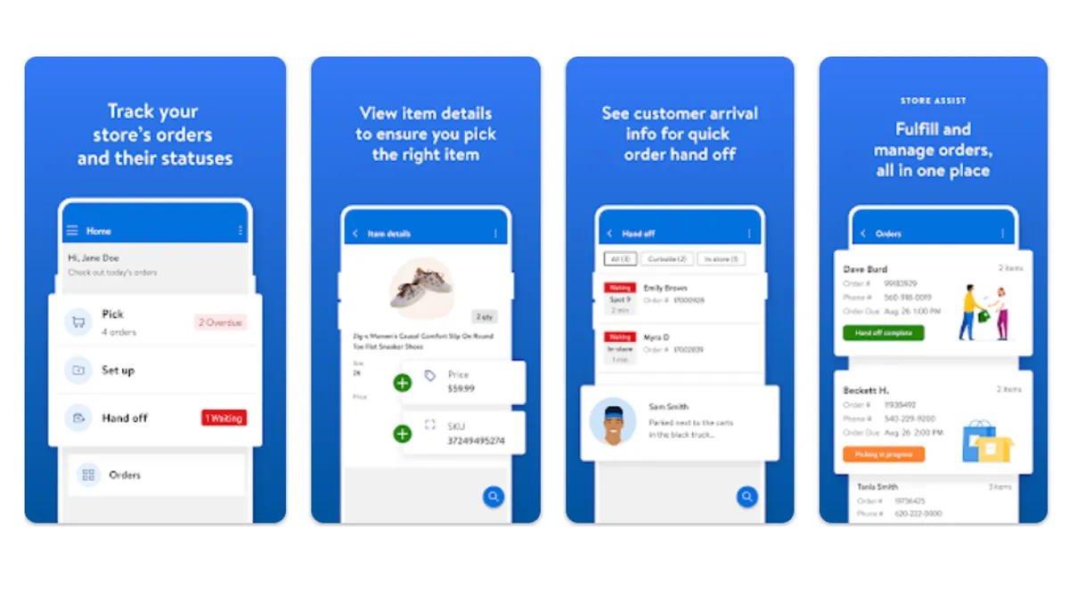 Screenshot of Walmart's Store Assist app in the Google Play store