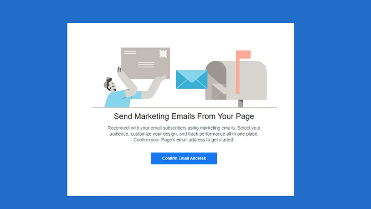 Facebook email from Pages App