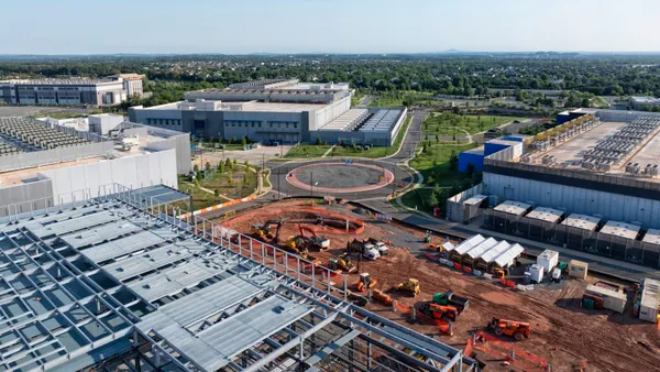 Aerial view of data centers in Ashburn, Virginia.